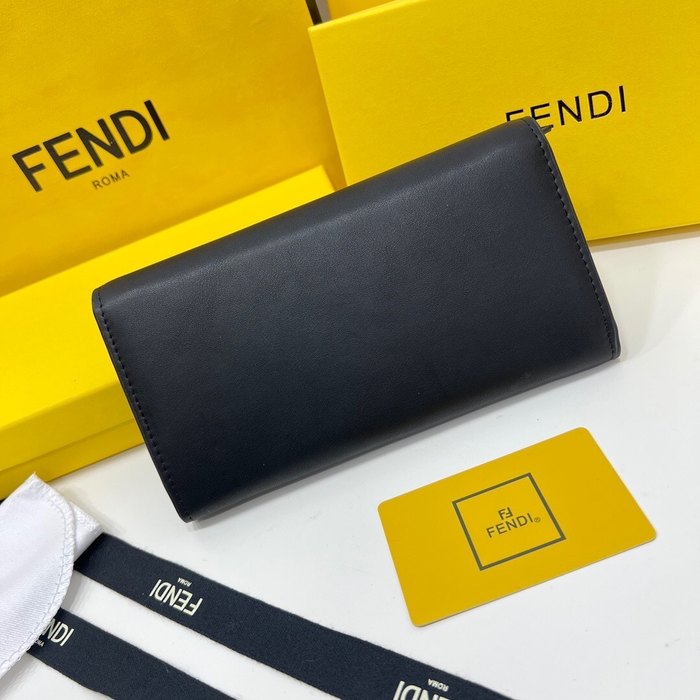 Wallet Fendi Roma embossed long wallet Black Size 19x10.5x3.5cm