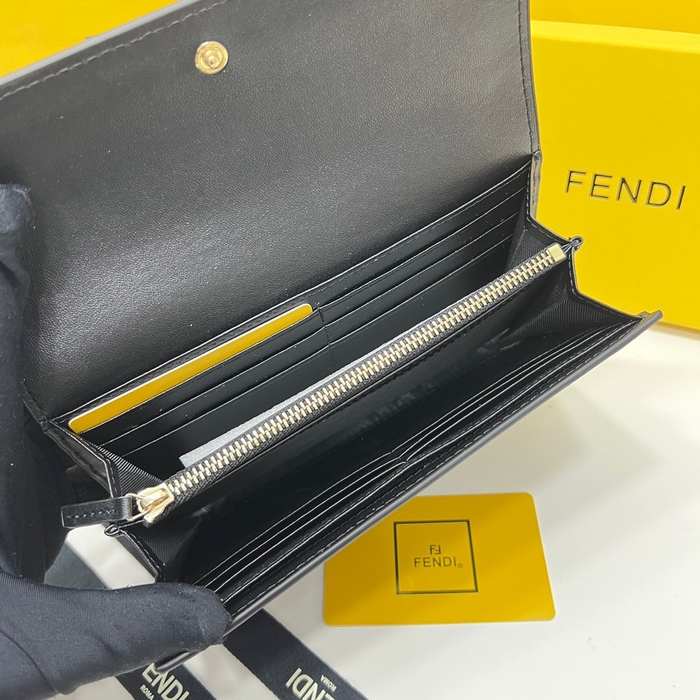 Wallet Fendi Roma embossed long wallet Black Size 19x10.5x3.5cm