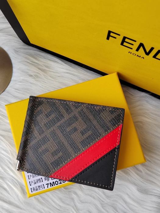 Wallet Fendi bi fold with money clip Brown