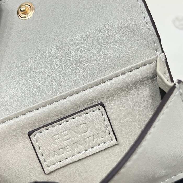 Wallet Fendi compact trifold Grey Size 8x2.5x10cm