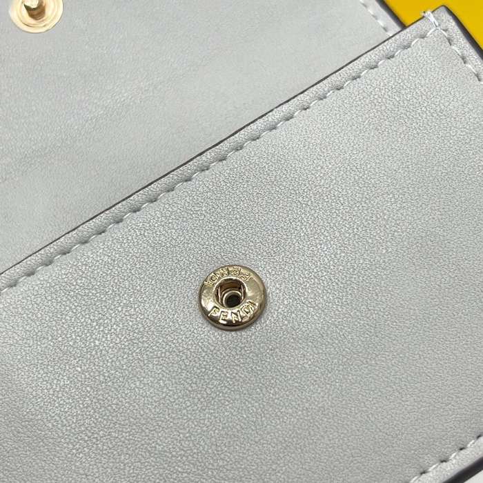Wallet Fendi compact trifold Grey Size 8x2.5x10cm