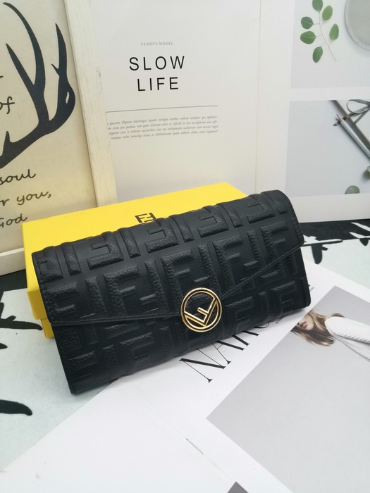 Wallet Fendi embossed FF logo flap wallet Black