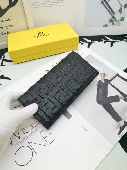 Wallet Fendi embossed FF logo flap wallet Black