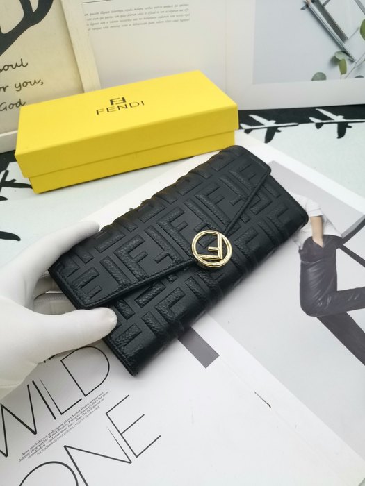 Wallet Fendi embossed FF logo flap wallet Black