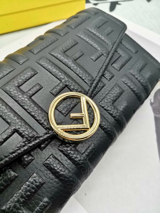Wallet Fendi embossed FF logo flap wallet Black