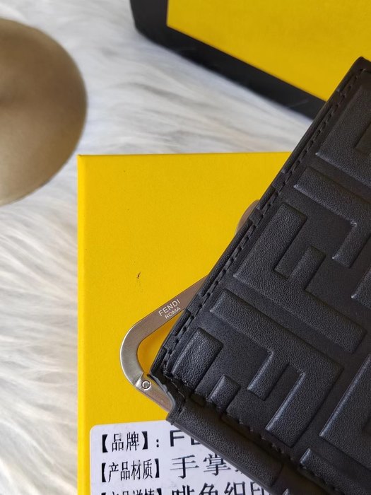 Wallet Fendi embossed leather Black