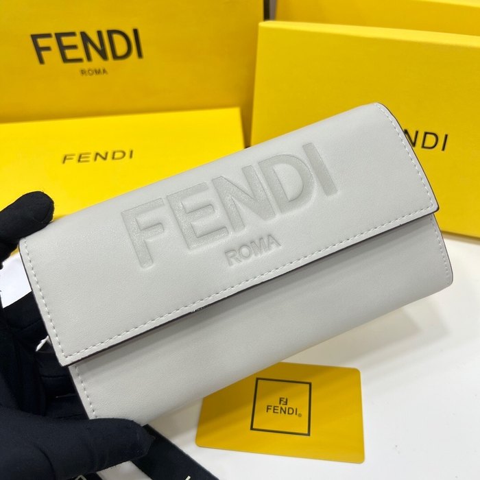Wallet Fendi long flap wallet Grey Size 19x10.5x3.5cm