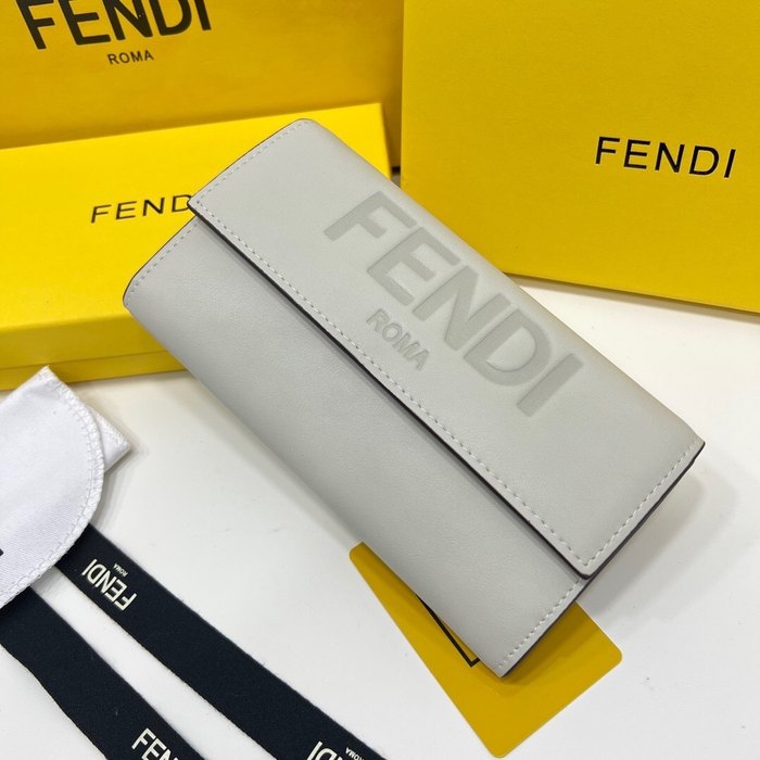 Wallet Fendi long flap wallet Grey Size 19x10.5x3.5cm