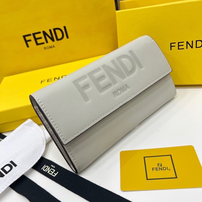 Wallet Fendi long flap wallet Grey Size 19x10.5x3.5cm