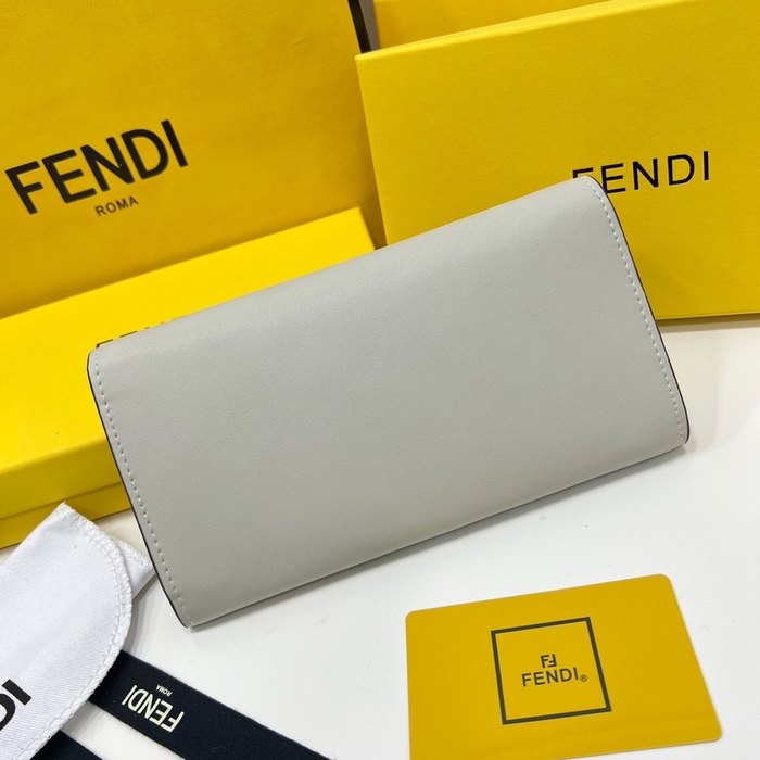 Wallet Fendi long flap wallet Grey Size 19x10.5x3.5cm