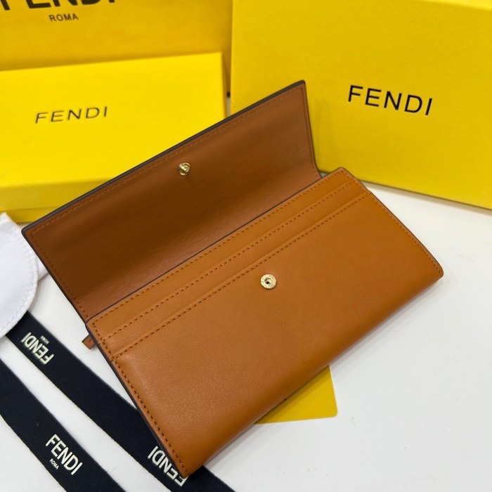 Wallet Fendi long snap wallet Tan Size 19x10.5x3.5cm