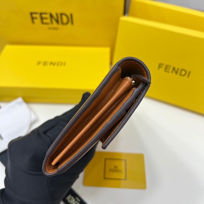 Wallet Fendi long snap wallet Tan Size 19x10.5x3.5cm