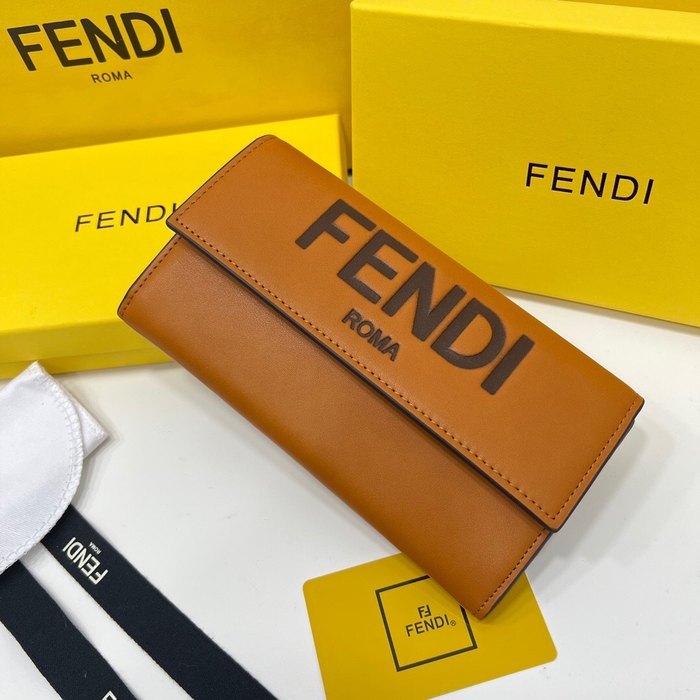 Wallet Fendi long snap wallet Tan Size 19x10.5x3.5cm