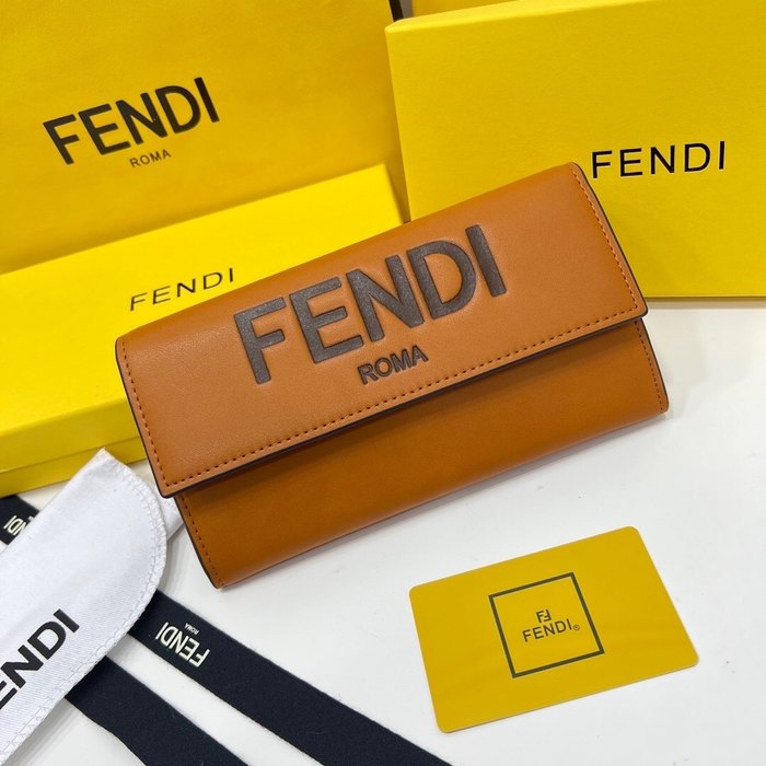 Wallet Fendi long snap wallet Tan Size 19x10.5x3.5cm