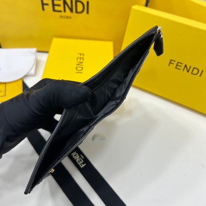 Wallet Fendi zip around short wallet Black Size 11.5x2x9.5cm