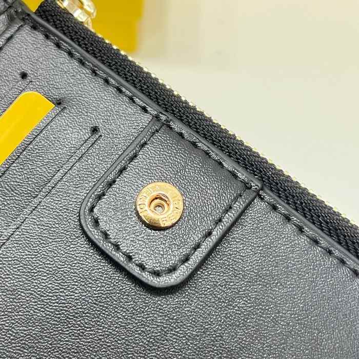 Wallet Fendi zip around short wallet Black Size 11.5x2x9.5cm