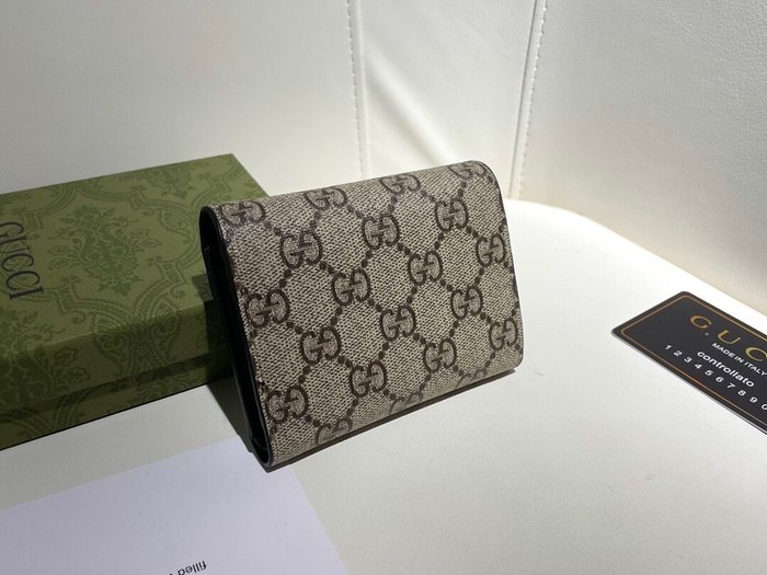 Wallet Gucci Dionysus GG Supreme Compact Wallet Beige Size 11.5x10x3cm