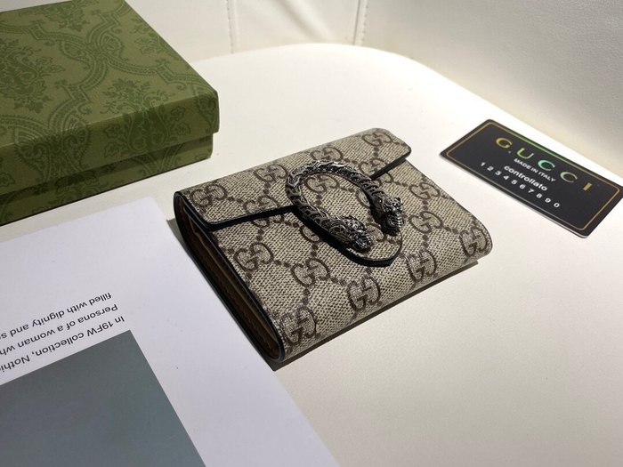 Wallet Gucci Dionysus compact wallet Beige Size 11.5x10x3cm