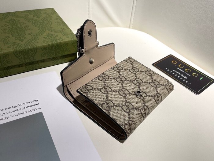 Wallet Gucci Dionysus compact wallet Beige Size 11.5x10x3cm