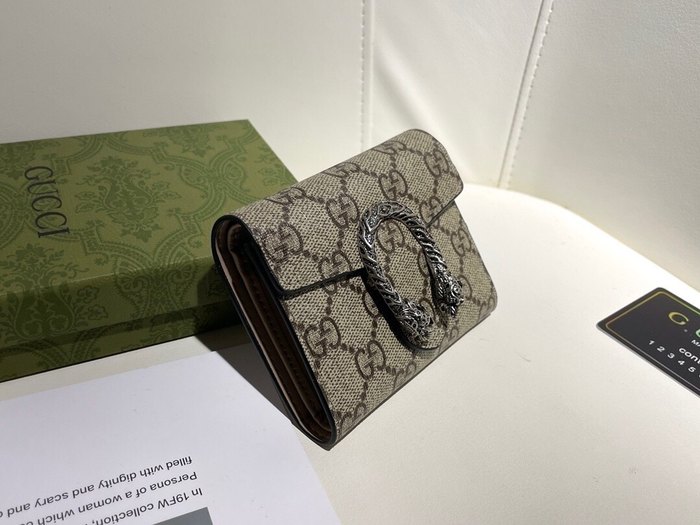 Wallet Gucci Dionysus compact wallet Beige Size 11.5x10x3cm