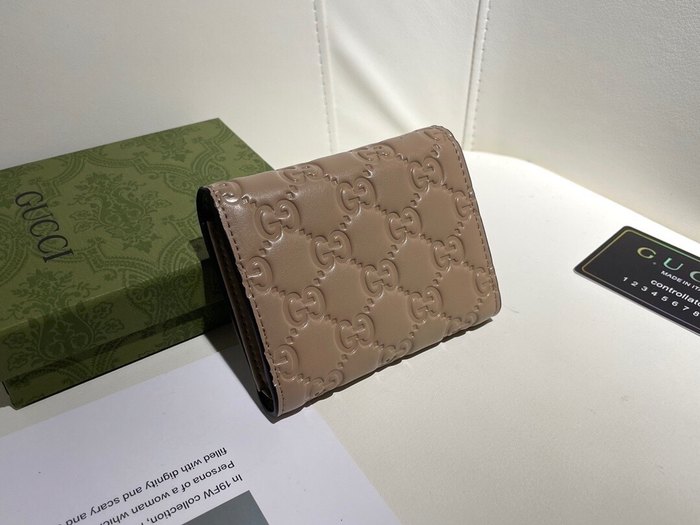 Wallet Gucci Dionysus embossed leather bi fold Beige Size 11.5x10x3cm