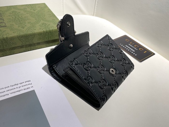 Wallet Gucci Dionysus embossed leather Black Size 11.5x10x3cm