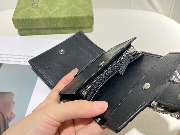 Wallet Gucci Dionysus embossed leather Black Size 11.5x10x3cm