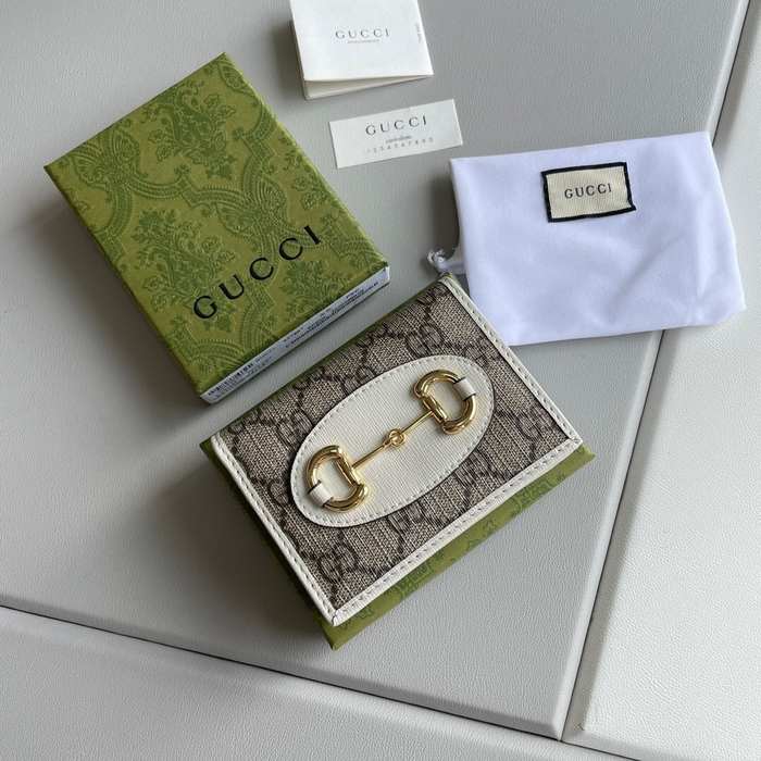 Wallet Gucci GG Horsebit short wallet Beige Size 11x8.5x3cm
