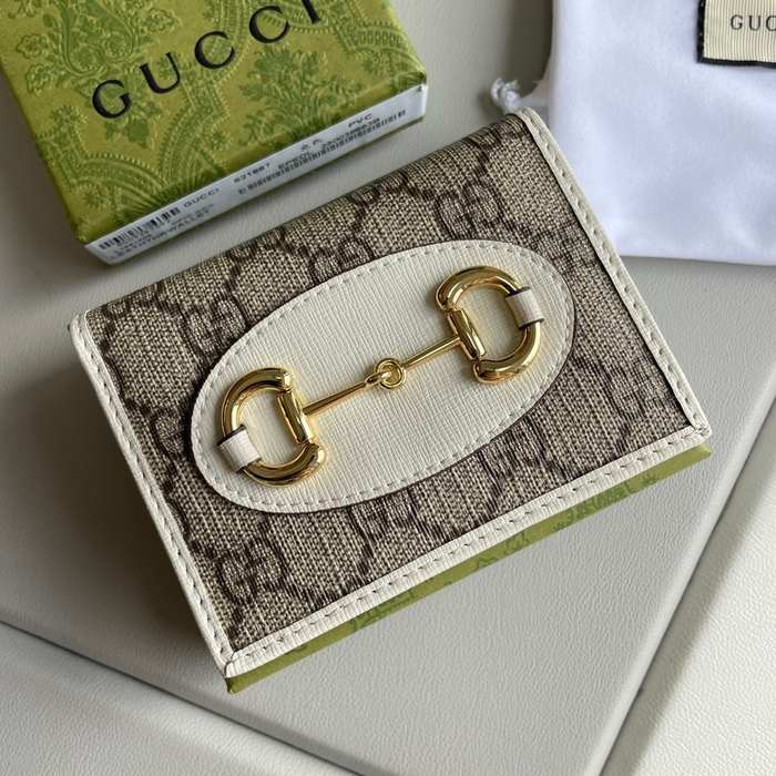 Wallet Gucci GG Horsebit short wallet Beige Size 11x8.5x3cm