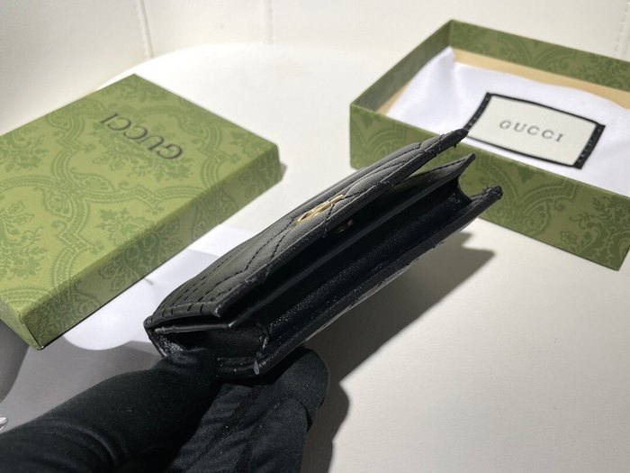 Wallet Gucci GG Marmont folded Black Size 11x9x3cm