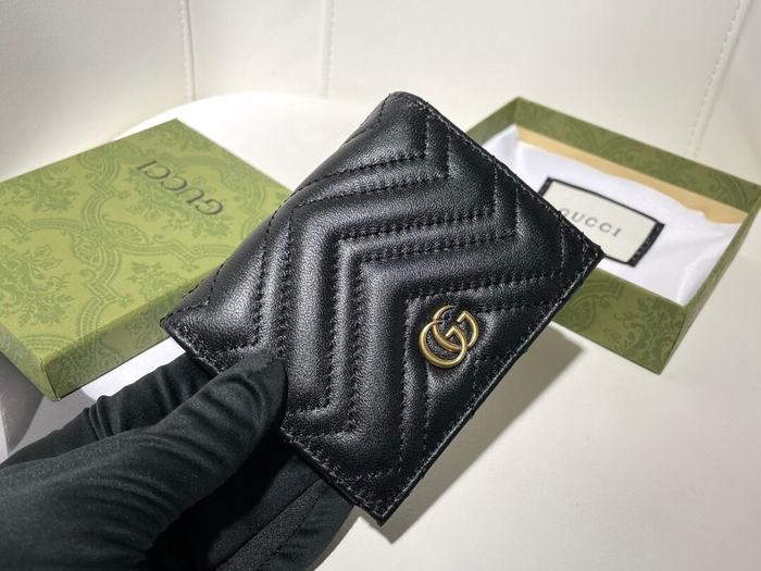 Wallet Gucci GG Marmont folded Black Size 11x9x3cm