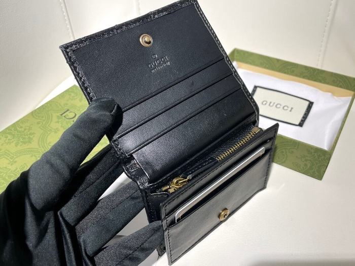 Wallet Gucci GG Marmont folded Black Size 11x9x3cm