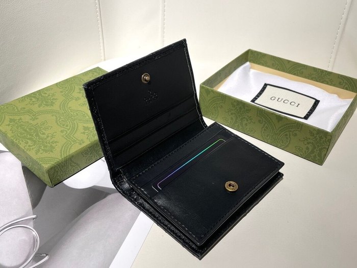Wallet Gucci GG Marmont folded Black Size 11x9x3cm