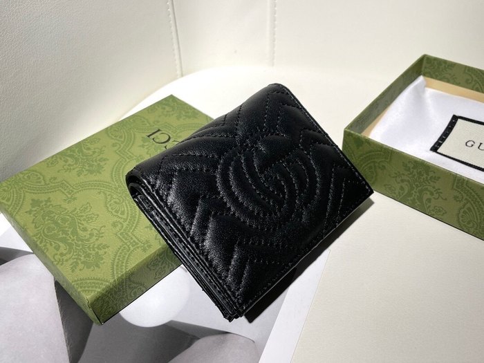 Wallet Gucci GG Marmont folded Black Size 11x9x3cm