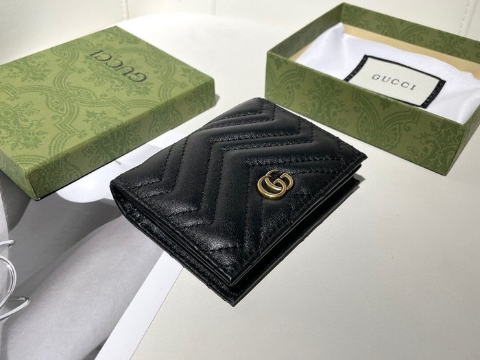Wallet Gucci GG Marmont folded Black Size 11x9x3cm