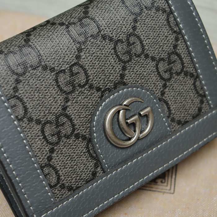 Wallet Gucci GG Supreme short wallet Grey Size 11x8x2cm