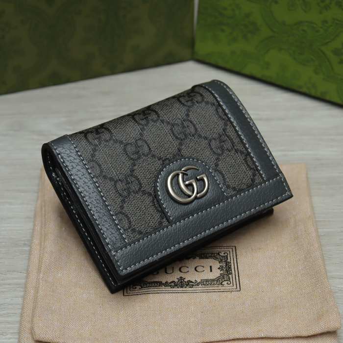 Wallet Gucci GG Supreme short wallet Grey Size 11x8x2cm