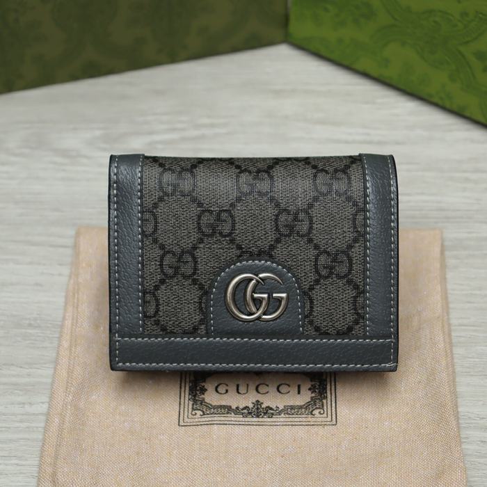 Wallet Gucci GG Supreme short wallet Grey Size 11x8x2cm