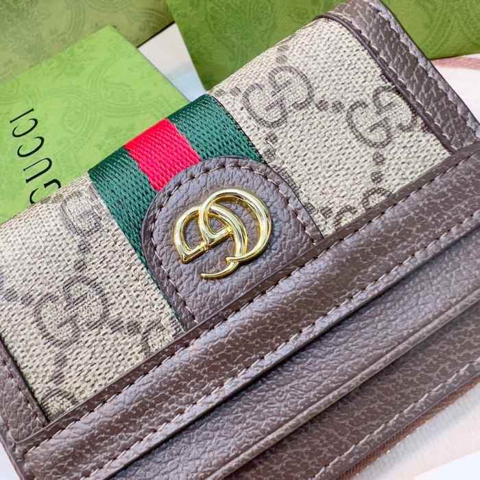 Wallet Gucci GG canvas small zip around wallet Brown Size 11.5x8.5x3