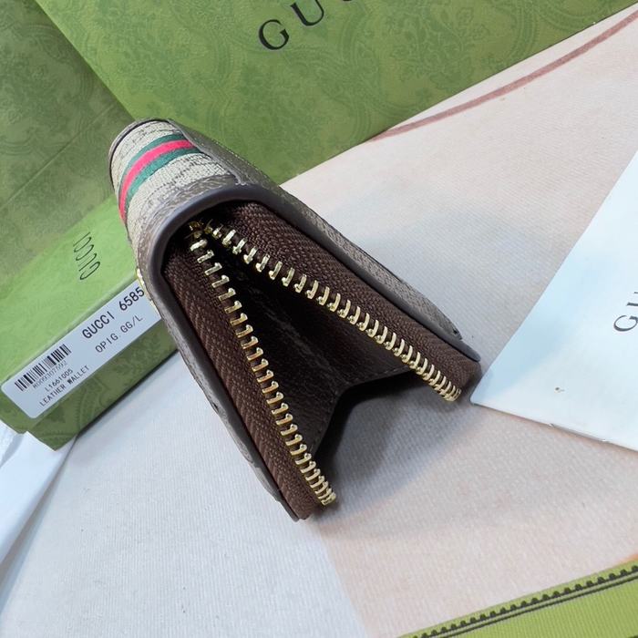 Wallet Gucci GG canvas small zip around wallet Brown Size 11.5x8.5x3