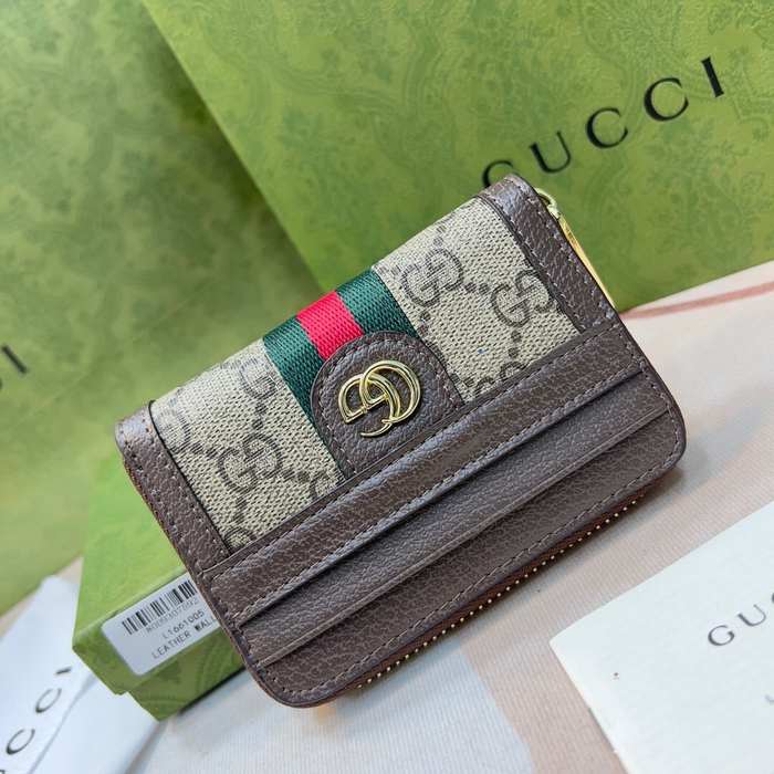 Wallet Gucci GG canvas small zip around wallet Brown Size 11.5x8.5x3