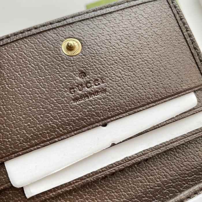 Wallet Gucci Horsebit Canvas Bi fold Short Wallet Brown Size 11x8.5x3cm