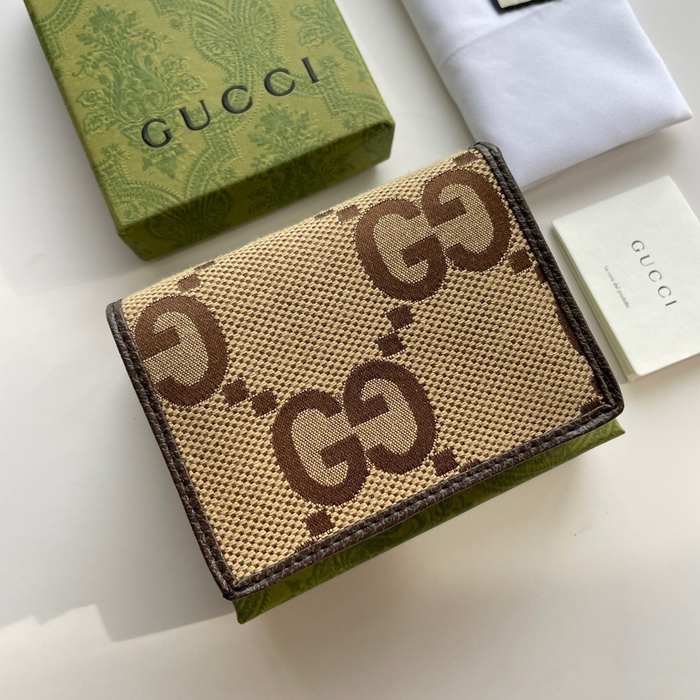Wallet Gucci Horsebit Canvas Bi fold Short Wallet Brown Size 11x8.5x3cm
