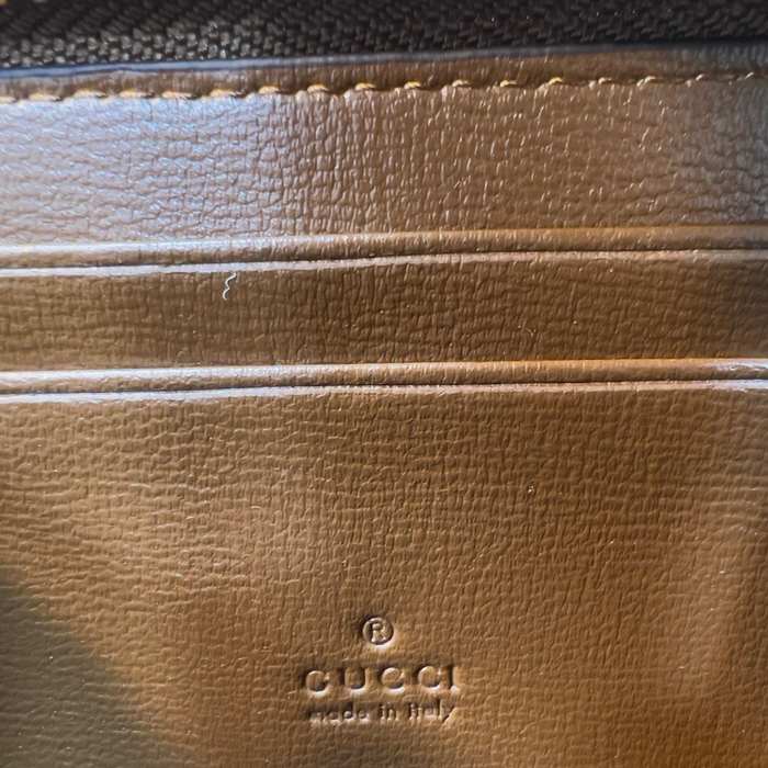 Wallet Gucci Horsebit Canvas Bi fold Brown Size 11.5x8.5x3