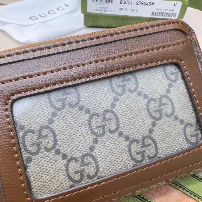 Wallet Gucci Horsebit Canvas Bi fold Brown Size 11.5x8.5x3