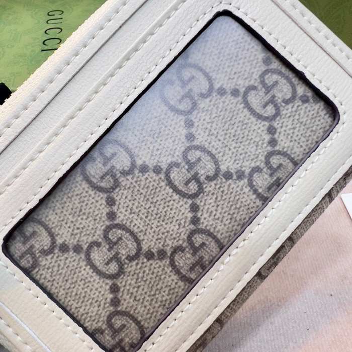 Wallet Gucci Horsebit Canvas Zip Around Beige Size 11.5x8.5x3