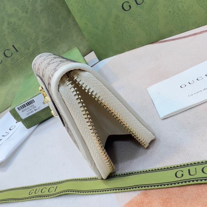 Wallet Gucci Horsebit Canvas Zip Around Beige Size 11.5x8.5x3