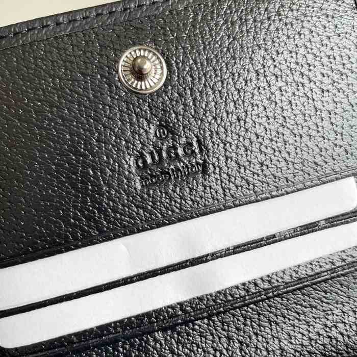 Wallet Gucci Horsebit GG canvas short wallet Black Size 11x8.5x3cm