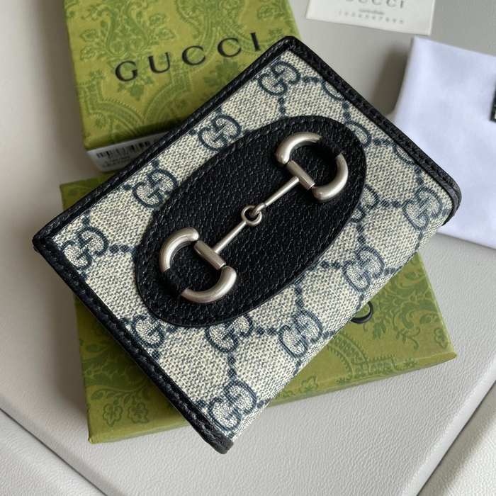 Wallet Gucci Horsebit GG canvas short wallet Black Size 11x8.5x3cm