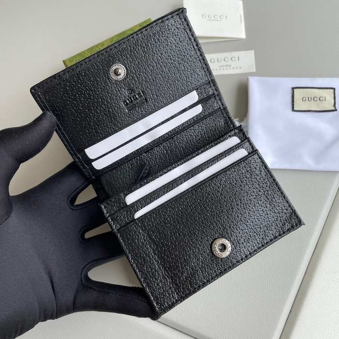 Wallet Gucci Horsebit GG canvas short wallet Black Size 11x8.5x3cm